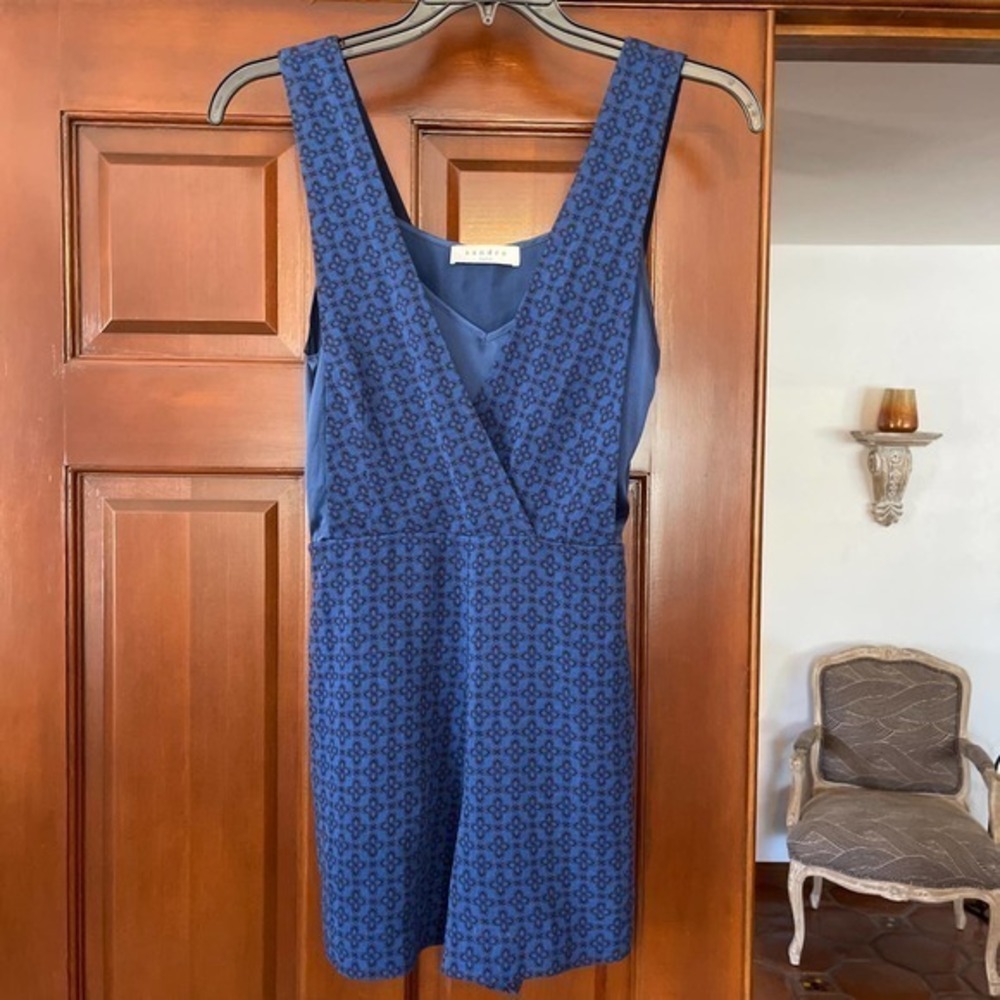 Sandro Paris mixed media mini silhouette romper